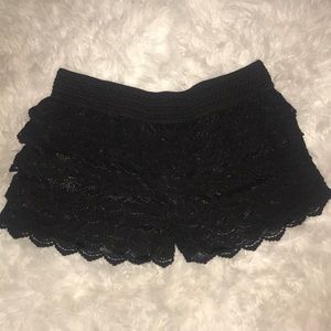 🚫SOLD🚫Like New Black Crocheted Lace Shorts